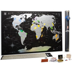 Скретч карта My Map Black edition silver EN